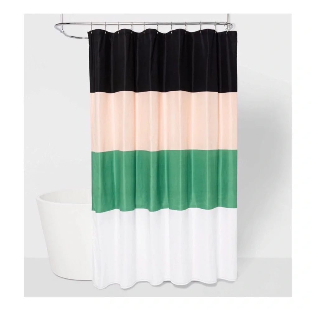 Room Essentials Microfiber Large Colorblock Shower Curtain (NWT)